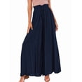 thumbnail image 1 of Pantalones Casuales para Mujer, con Cintura Elástica y Pierna , con Bolsillos. Azul Marino S, 1 of 9