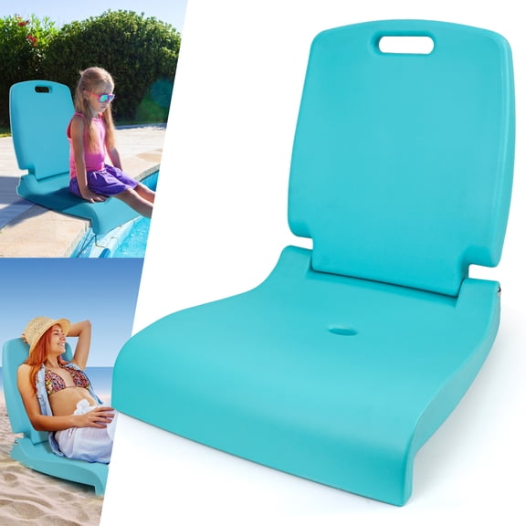 Foldable Adult Pool Seat Portable Poolside Chair Stadium Seats with Back Support for Poolside Tailgating Beach Camping Picnic Chair Indoor Outdoor, Blue