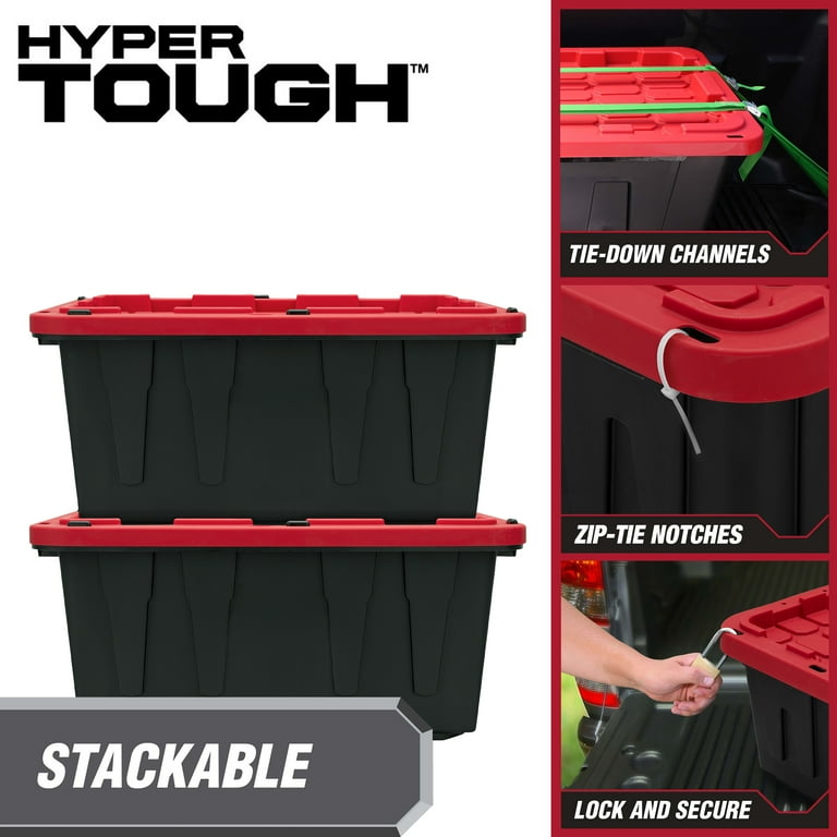 Hyper Tough Storage Container, 17 Gallon Plastic Storage Bin with