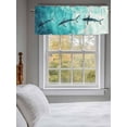 thumbnail image 3 of Shark Valances for Windows, Rod Pocket Kitchen Valance Curtains - Soft & Washable Small Window Treatment for Living Room,&nbsp;Bathroom, Ocean Watercolor , 42x12 Inch, 1 Panel, 3 of 9