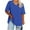 Blue, variant on BRGZLK 2025 Womens Summer Tunic Tops Oversized Trendy Solid V Neck Blouse Loose Fit Short Sleeved Base Shirt Sports T Shirt Blue XXXL