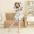 thumbnail image 3 of FORMRS Niños Bathrobe Unisex Hooded Robe Soft Plush Pajamas Sleepwear, Size 7-9T, Brown Nordic Christmas, 3 of 7