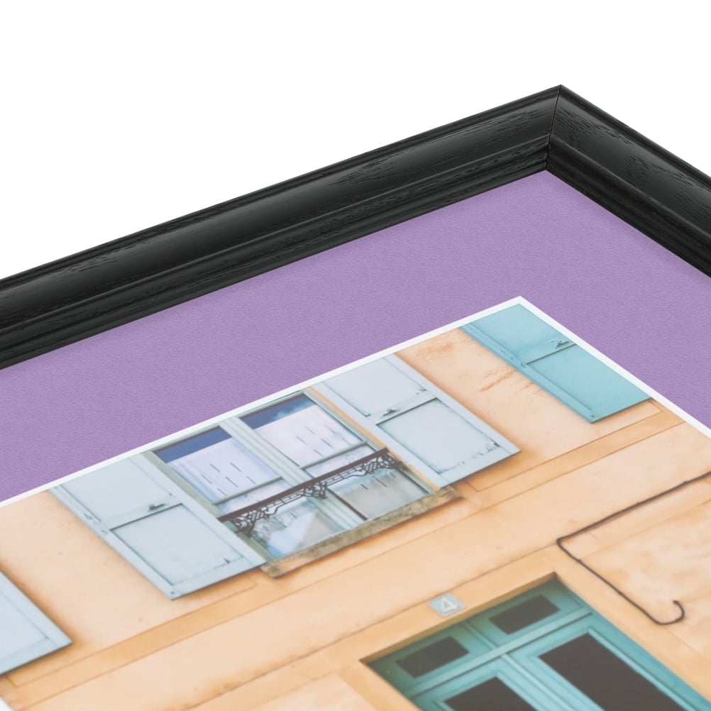 ArtToFrames 22x28" Matted Picture Frame with 18x24" Single Mat Photo Opening Framed in 1.25" Black Stain on Solid Red Oak and 2" Lavender Mist Mat (FWM-4083-22x28)