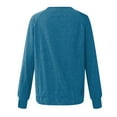 thumbnail image 4 of Hauts pour Femmes T-Shirts Dames Liquidation Blouses d'Été Mode Grande Taille Uni Col Rond Ample Manches Longues Rouge m, 4 of 6
