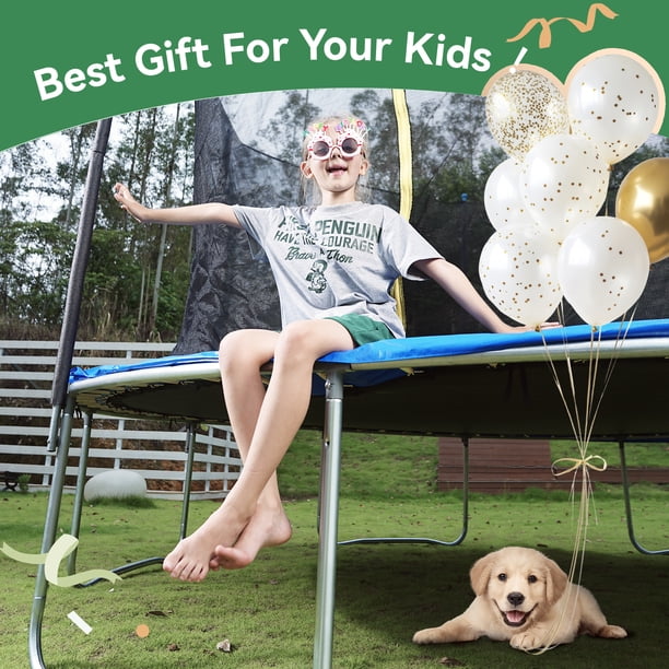 GVDV Outdoor Trampoline, 14' Backyard Recreational Trampoline with