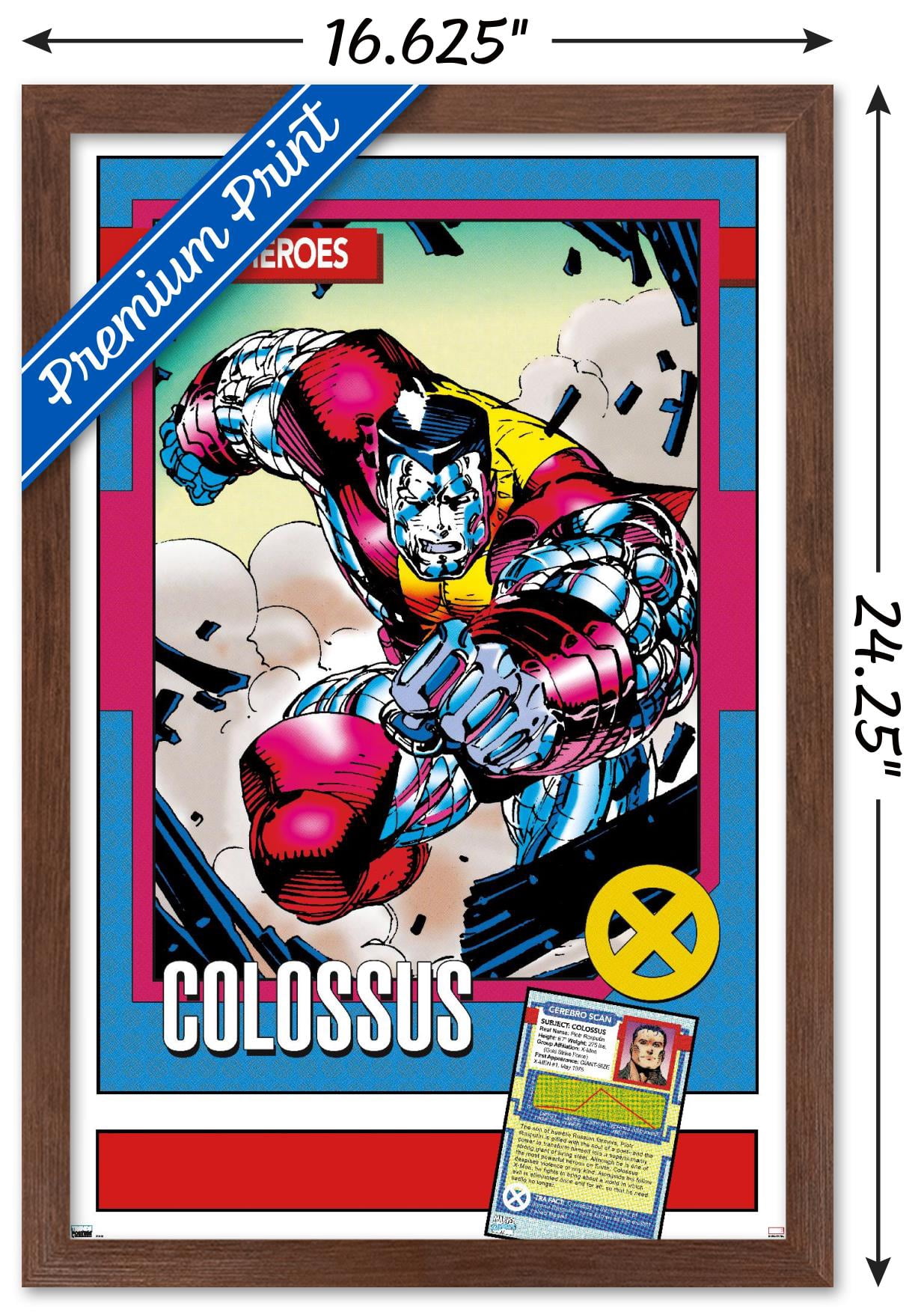 Marvel Trading Cards - Colossus Wall Poster, 14.725" x 22.375" Framed