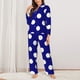 thumbnail image 2 of Fotbe Navy And White Polka Dot Conjunto de Pijama de Manga Larga para Mujer con Estampado, Ropa de Dormir de 2 Piezas, Conjunto de Casa Suave y Cómodo con Bolsillos-Large, 2 of 7