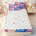 thumbnail image 4 of Erosebridal Rainbow Chubby Cartoon Cat Zipper Twin Comforter Sets with Fitted Sheet and 2 Pillowcases,Star Gradient Zipper Bedding Set,Pastel Purple Blue,4-Piece,Reversible, 4 of 6