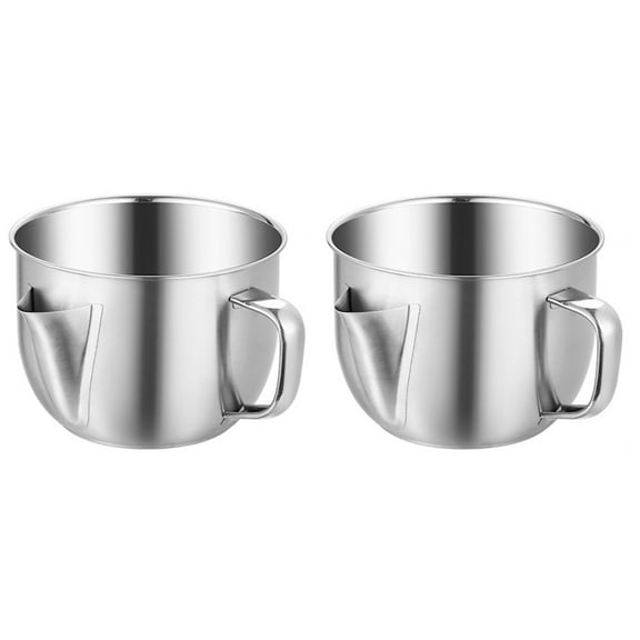 2 PCS Bacon up Kitchen Grease Filter Strainer Pot Oil Stainless Steel Bowl Container