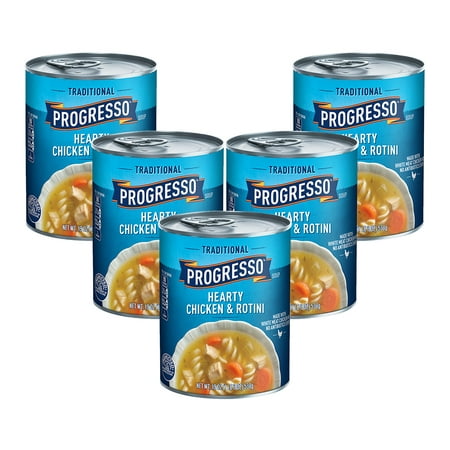 (5 Pack) Progresso Traditional Hearty Chicken and Rotini Soup, 19 (Best Herbal Chicken Soup Singapore)