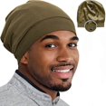 thumbnail image 1 of Silk Satin Bonnet For Men - Adjustable Sleep Cap For Hair Cover And Head Wraps, 1 of 5