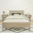 thumbnail image 2 of Scandinavian Full-Size Bed with Slatted Headboard, Blonde, 2 of 9