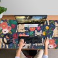 thumbnail image 4 of Long Mouse Pads for Desk,French Bulldog Dog and Pioneer Flower Desk Mats on Top Of Desks, Desk Mouse Pad Extra Large with 3mm Non-Slip Base and Stitched Edge for Gaming,Office,Work,Home 47.3"x23.6", 4 of 6