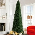thumbnail image 2 of Naomi Home 9ft Slim Christmas Tree with Lights, Realistic Skinny Pencil Christmas Tree Prelit with 1455 Branch Tips, 500 Warm Lights and Metal Stand, Aritificial Christmas Tree, Árbol De Navidad, 2 of 9