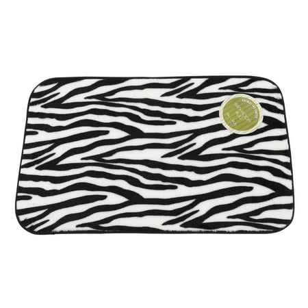 Zebra Bath Rugs - Carnation Home Fashions Animal Print Faux Fur 20 x 31 in. Bath Mat