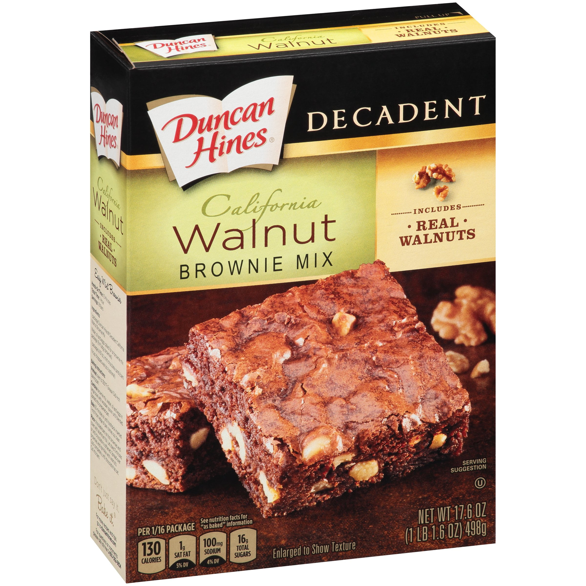 Duncan Hines Decadent California Walnut Brownie Mix 17.6 oz. Box