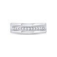 thumbnail image 2 of 14kt White Gold Mens Machine Set Round Diamond Wedding Band Ring 1/5 Cttw, 2 of 4