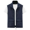 thumbnail image 3 of Bcfgryg Men's Jacket Vest Overalls Vest M Ulti Pocket Outdoor Casual Solid Color Simple Slim Stand C Ollar Comfortable Vest for Men, 3 of 3