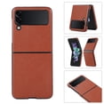thumbnail image 1 of TECH CIRCLE Leather Case for Samsung Galaxy Z Flip 3 Lichee Pattern Non-Slip Design Slim Thin Shockproof Case For Samsung Galaxy Z Flip 3,Brown, 1 of 6