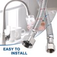 thumbnail image 4 of Uxcell 2-Pack 24 Pulgadas Conector de Manguera de Grifo, Conector de Rosca Femenina 9/16" x G1/2 para Baño, 4 of 6