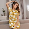 thumbnail image 3 of Balery Funny Chicken Camisón de manga corta con cuello redondo para mujer, cómodo y elegante., 3 of 6