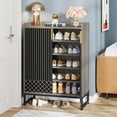 thumbnail image 6 of Tribesigns Shoe Cabinet for Entryway, 25 Pairs Shoe Cabinets with Doors, 5-Tier Wood Shoes Rack Organizer, Gray, 6 of 6