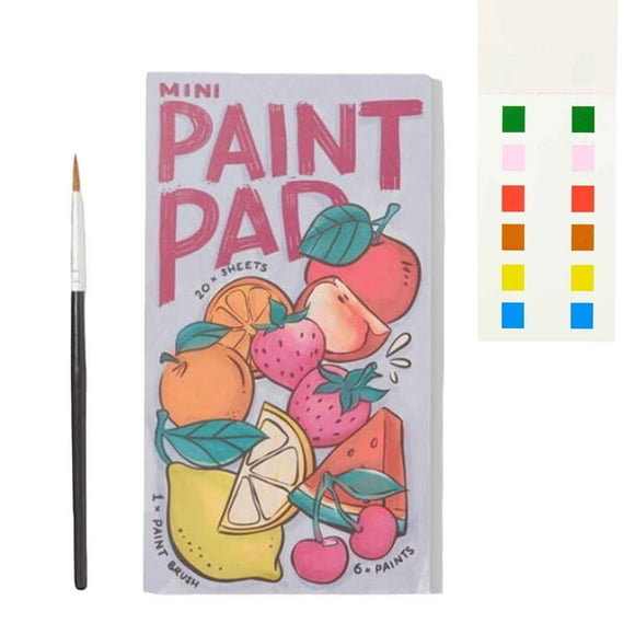 Hbdhejl Mini Watercolour Paint Pad Diy Watercolor Painting Book Includes Paints Mini Paint Brush Cute Cartoon Coloring Book Helps Develop Drawing Skills Parent Child Interaction