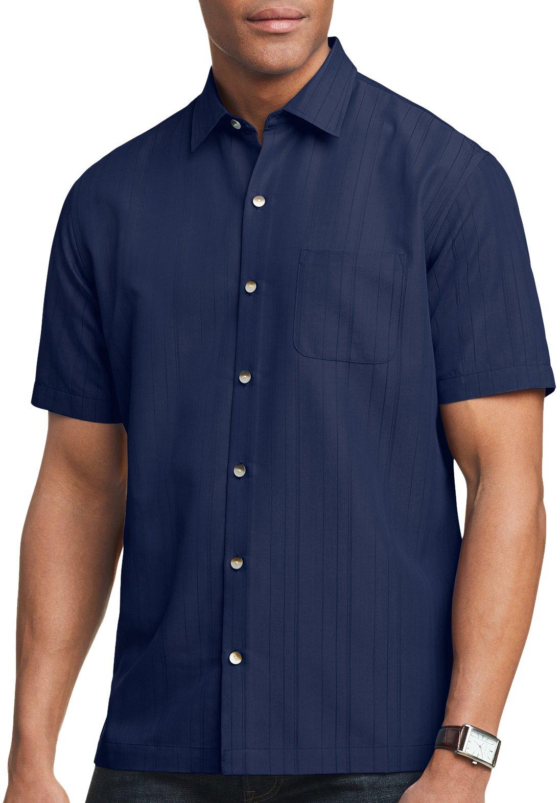 Van Heusen Mens Stripe Texture Button 