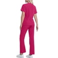 thumbnail image 4 of Scrubs for Women Set Medical Uniform - V-Neck Top & Straight Leg Pants with Pockets, Nurse Workwear, 4 of 5