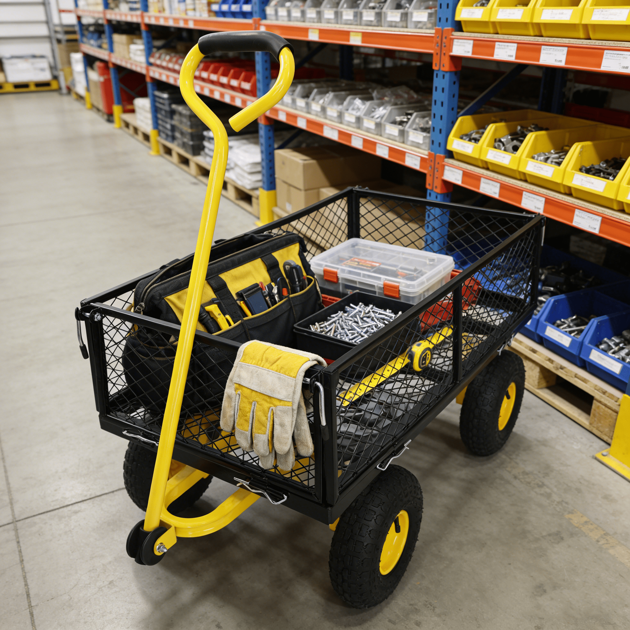 Heavy-Duty Garden Dump Cart, 660lbs Capacity Wagon Cart with Inflatable Tires, Utility Truck for Firewood, Debris & Gardening Transport