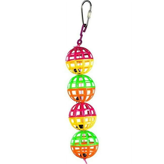 A and E Cages Happy Beaks Jingle Lattice Balls Toy 1.5in x 1.5in x 5.5in