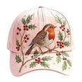 thumbnail image 2 of Embroidered Baseball Cap Adjustable Lightweight Breathable Hat with Bird Floral Design for Outdoor Garden Morning Walking, 2 of 4