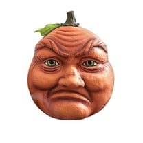 YSGFHGJW Halloween Resin Pumpkin Decor - Humanoid with Lace Top Hat & Fabric Leaves, Weighted Base, Wipeable - Whimsical Halloween Decoration