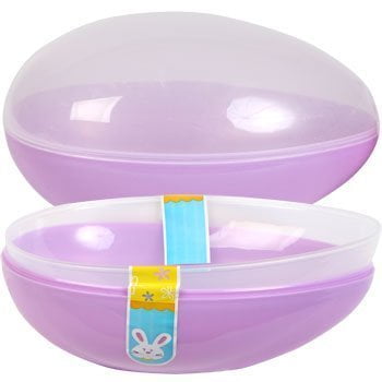 Jumbo Plastic Easter Eggs Fillable Containers Asstd Colors 12 Pk 6 1/4" H  4" W 