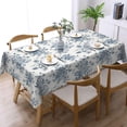 thumbnail image 3 of Blue Floral Table Cloth for Dining Tables,Washable Boho Vintage Navy Blue White Flowers Tablecloths Wildflower Tabletop Decoration Rectangle Table Cover for Kitchen,Party,Holiday, 60x84Inch, 3 of 7