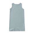 thumbnail image 4 of Dresses for Women Fashion Summer Solid Casual Round Neck Sleeveless Mini Dress Green L, 4 of 6