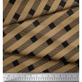 thumbnail image 2 of Soimoi Brown Cotton Poplin Fabric Diagonal Stripe Print Fabric by Yard 56 Inch Wide, 2 of 3
