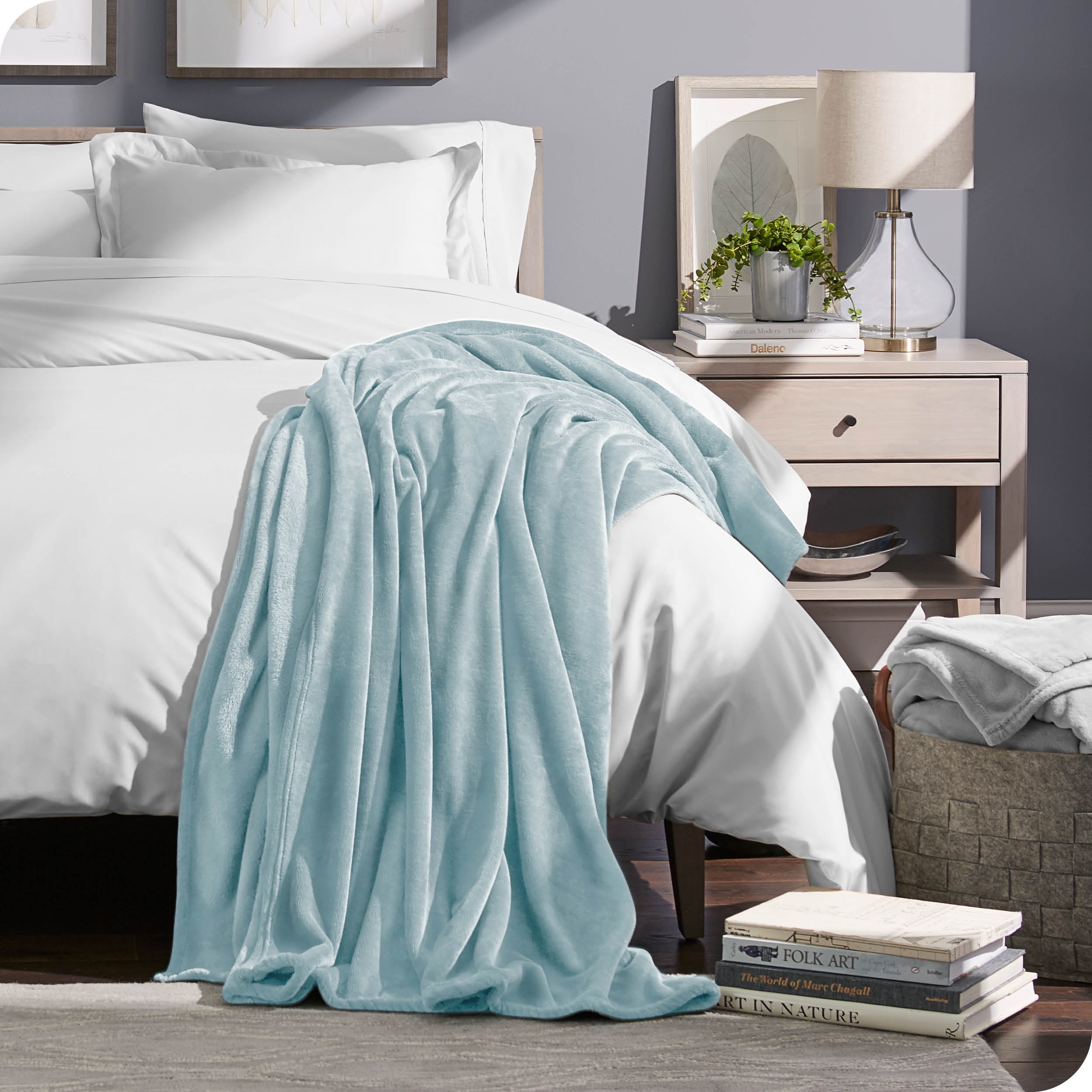 Bare Home Luxurious Ultra Soft Premium Microplush Fleece Blanket, Throw,  Gray 