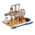 thumbnail image 1 of Hot Air Stirling Engine Motor Model Electricity Generator Motor with LED Bulb Six-pointed Star Pattern Flywheel DIY Educational Science Experiment Tool with Zinc Alloy Base for Teacher Adults Kids, 1 of 7