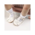 thumbnail image 2 of Franhais Newborn Anti-slip Shoes, Baby Girls Hollow-out Solid Color First Walking Shoes with Bow, 2 of 8