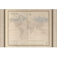 thumbnail image 1 of 24"x36" Gallery Poster, world map with Isothermal Lines 1848, 1 of 1