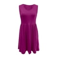 thumbnail image 4 of JIAYUE Women's Dress Above Knee Casual Sleeveless Solid Color Tank With V Neck Fit And Flare For Daily Outings Classic Female Dresses, 4 of 4