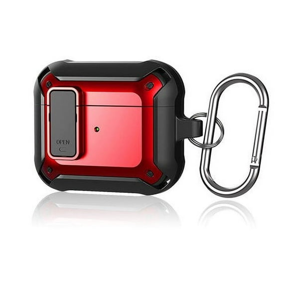 For Apple Airpod 3 Rugged 360 Protection Case in Black & Red