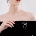 thumbnail image 3 of Fashion Safety Pin Brooch with Hanging Tassel Chains Charm Decorative Cubic Zirconia Crystal Pearl Collar Label Pins for Sweater Dress Skirt Tie Punk Accessories for Women Men Corsage Jewelry, 3 of 11