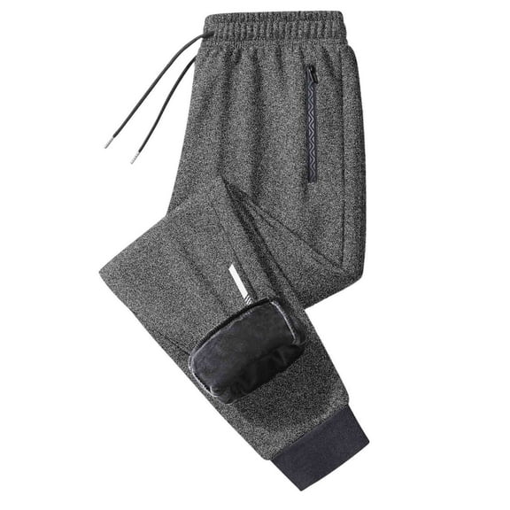 Admvng Baggy Sweatpants Men Casual Solid Elastic Waistband Drawstring Thick Warm Straight Leg Pants, Size L-8XL