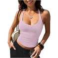 thumbnail image 1 of HongQid Workout Tops for Women V Neck Basic Tank Summer Camisole Y2K Slim Fit Ribbed Sleeveless, 1 of 9