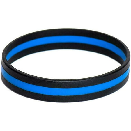 Thin Blue Line Silicone Bracelet Police Support Law Enforcement ...