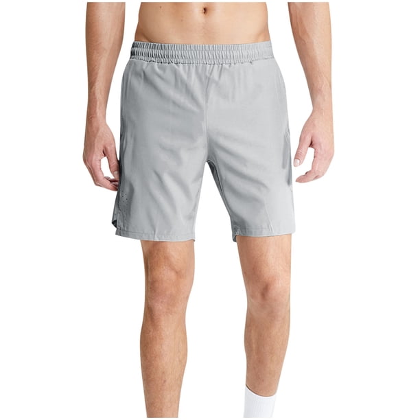 Mens Pantalones Cortos de Cintura Elástica con Bolsillos, Color Sólido Dibujo Casual Apretón de la Cintura Ejercicio Ventilar para el Gimnasio