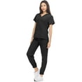 thumbnail image 4 of Hey Collection Womens Stretch Colorful V-Neck Jogger Scrubs Set, Medical Nursing Tops with Four Pocket Scrubs Jogger Pants, 4 of 4
