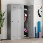 Metal Lockers for Employees,71Metal Storage Cabinet with Lock,1 Door Steel Storage Locker Cabinet for Home,Gym,School, Office,Garage-Assembly Required(Gray)